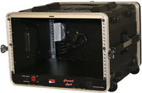 6RU, 19" Deep Locking Rack Case with Front, Rear Rails and Power