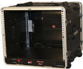 8RU, 19" Deep Locking Rack Case with Front, Rear Rails and Power