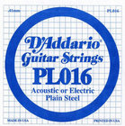 D`Addario PL016 .016" Plain Steel Single Guitar String