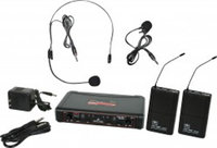 Galaxy Audio EDXR/38SV EDXLR UHF Wireless Dual Combo System with Body Pack Receivers, Headworn and Lav Mics