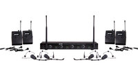 Gemini UHF-04HL-S1234 4-Channel Headset/Lavalier Wireless Microphone System