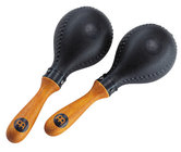 Meinl Percussion PM2BK Concert Maracas in Black with Wood Handles