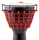 Pearl Drums PJW-140R533 14"Thai Oak Djembe in Gloss Black with Red Ropes