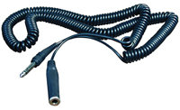 Hosa HPE325C Coiled Headphone Extension Cable, 1/4" Male to 1/4" Female, Stereo, 25 Feet