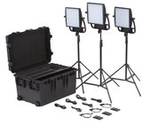 Litepanels 935-3202 Astra Traveler Trio Kit Three 6X Bi-Color LEDs with V Mount Battery Brackets in Kit