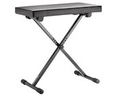 K&M Stands 14065-BLACK 14065-000-55 Height-Adjustable Keyboard Bench in Black Leather
