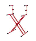 Gator GFW-KEY-5100XRED Frameworks Two Tier X Style Keyboard Stand in Nord Red