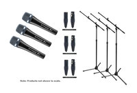 Sennheiser E935-TRIO-K e 935 TRIO Bundle with (3) Mics + (3) Tripod Stands / Booms + (3) Cables
