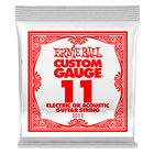 Ernie Ball P01011 .011 Plain Steel Electric or Acoustic Guitar String Pack