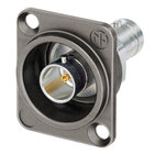 Neutrik NBB75DFIX Isolated UHD BNC Panel Connector, Feedthrough in Antraloy Plated D-Shape Housing