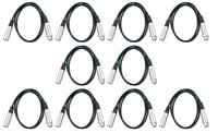 Cable Up DMX-XX510-TEN-K DMX 5-Pin Lighting Cable Bundle (10) Pack of DMX-XX5-10 DMX Cables