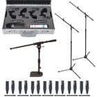 Sennheiser DRUMKIT-600-K e 600 Drum Case Bundle with Stands / Booms and Cables