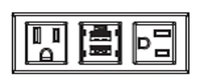 FSR T6-LB-AC2CH T6 Large Section Bracket with 2 AC Outlets and 2 USB Ports