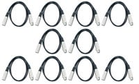 Cable Up by Vu DMX-XX350-TEN-K DMX 3-Pin Lighting Cable Bundle (10) Pack of DMX-XX3-50 DMX Cables