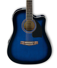 Ibanez PF15ECE-TBS Acoustic-Electric Guitar with Transparent Blue Sunburst Finish