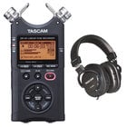 Tascam DR-40/TH-MX2-K 4-Track Mobile Digital Recorder With FREE TH-MX2 Headphones