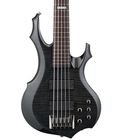 ESP Guitars F-415FM 5-String Electric Bass Guitar, See-Thru Black