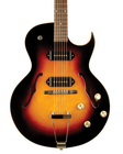 The Loar LH-302T-CVS Full-Hollow Thinbody Single Cutaway Archtop Guitar with Dual P-90 Pickups in Vintage Sunburst Finish
