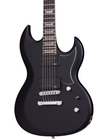 Schecter S-II-PLATINUM-SBK S-II Platinum Satin Black String-Thru Electric Guitar