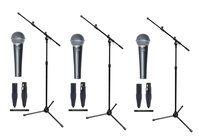 Shure BETA58A-TRIO-K BETA58A Microphone Bundle with Stands and XLR Cables