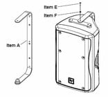 Electro-Voice MB5-B Wall/Ceiling Mount Kit for ZX5, Black