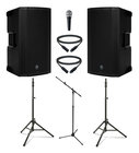 Mackie THUMP-12A-DUAL-3-K Mackie Active 12" Speaker Bundle with Speakers, Stands, Microphone, and XLR Cables