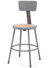 National Public Seating 6218B Stool, 18" w/Hardboard Seat and Backrest