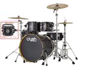 Crush C2A528201-TOM-K Chameleon Ash 5-Piece Shell Pack With Free 8" Tom - Trans Satin Black