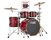 Crush C2A528206-TOM-K Chameleon Ash 5-Piece Shell Pack with Free 8" Tom - Trans Satin Red