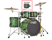 Crush C2A528203-TOM-K Chameleon Ash 5-Piece Shell Pack With Free 8" Tom - Trans Satin Green