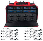 VocoPro UDH-PLAY-8-MIB-BLM-1 Eight Channel Hybrid Wireless Headset/Lapel Microphone System In A Bag