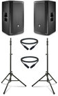 JBL PRX812W-DUAL-2-K Active Speaker Bundle with Speakers, Stands and Cables