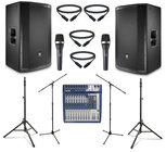 JBL PRX815W-DUAL-4-K JBL Active 15" Speaker Bundle with Mixer, Microphone, Stands, and Cables
