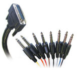 Hear Technologies HB-AN-DA88-1 Cable DB-25M to 8-1/4"M TRS 12