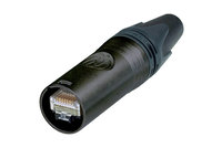 Neutrik NE8MX6-B-T ethercon CAT6a Cable Connector for Small Diameter Cable, Black