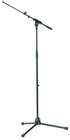 K&M Stands 210/8-BLACK Microphone Stand with Telescoping Boom (16"-28"), Tripod Base, Black