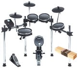 Alesis Surge Mesh with 12-Pairs of Sticks 8-Piece Electronic Drum Kit with Mesh Heads and 12-Pairs of 5A Drumsticks
