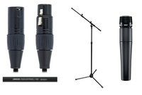 Shure SM57LC-SOLO-K SM57 SOLO Bundle with Mic + Tripod Mic Stand / Boom + Cable