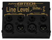 Ebtech LLS2XLR Line Level Shifter, 2 Channel with XLR Jacks
