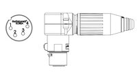 Switchcraft R4MZ 4-pin XLRM AAA Series Right Angle Cable Mount Connector