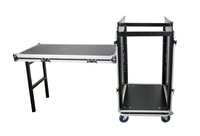 Elite Core MC14U-16SL 16 Space ATA Mixer/Amp Rack with Attached Standing Lid Table 