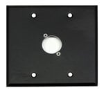Whirlwind WP2B/1NDH Dual Gang Wallplate Punched for 1 Neutrik XLR Connector, Black