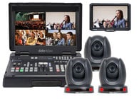 Datavideo HS-1600T-3C140TCM HS-1600TMK2 Mobile Studio, 3x Black PTZ Cameras and Monitor