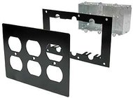 Ace Backstage Co. FP3E Triple Duplex Switch Box, Steel Mounting Panel, Aluminum Triple Duplex Cover
