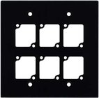 Ace Backstage WP-206 Aluminum Wall Panel with 6 Connectrix Mounts, 2 Gang, Black