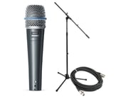 Shure BETA57A-SOLO-K Beta 57A Dynamic Instrument Microphone with Boom Stand and XLR Cable