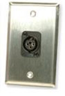 Whirlwind WP1/1FW Single Gang Wallplate with XLRF Punch, Silver