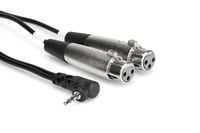 Hosa CYX-402F 2' Dual XLRF to Right-Angle 3.5mm TRS Y-Cable