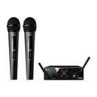 AKG WMS40 Mini Dual Vocal Set Dual-Channel Mini Wireless Vocal System with Two Handheld Microphones, CD Band