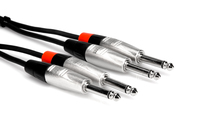 Hosa HPP-005X2 5' Pro Series Dual 1/4" TS to Dual 1/4" TS Audio Cable